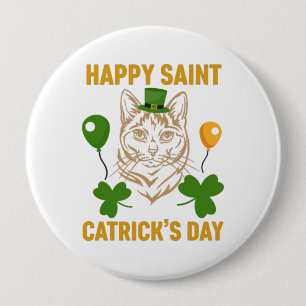 Cat St. Patrick's Day for Cat Lover 10 Cm Round Badge