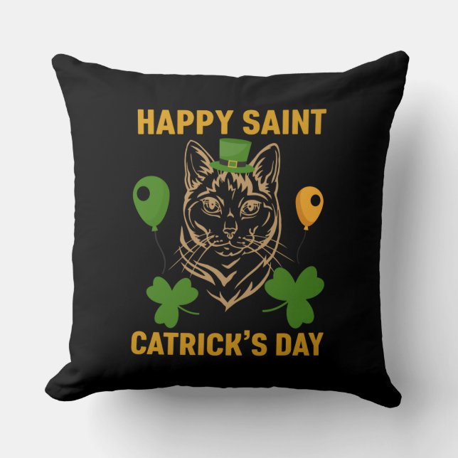 Cat St. Patrick's Day for Cat Lover Cushion (Front)