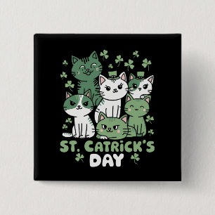 Cat St Patrick's Day Funny Catrick's Day 15 Cm Square Badge