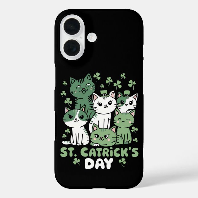 Cat St Patrick's Day Funny Catrick's Day Case-Mate iPhone Case (Back)