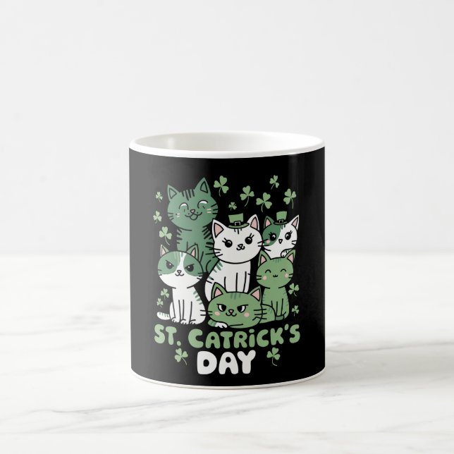Cat St Patrick's Day Funny Catrick's Day Coffee Mug (Center)