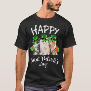 Cat St Patricks Day Kitty Kitten Sunglasses Shamro T-Shirt