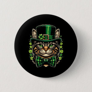 Cat St Patricks Day Men Women Kids Happy St Catric 6 Cm Round Badge