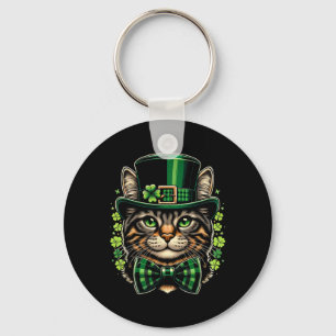 Cat St Patricks Day Men Women Kids Happy St Catric Key Ring