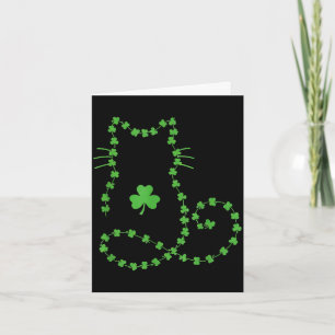 Cat st patricks day shamrocks retro cute kitten card