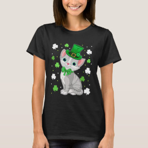 Cat St Patricks Day Women Kids Leprechaun Cat Sham T-Shirt