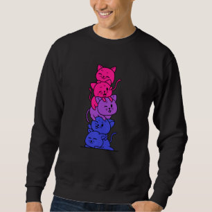 Cat Stack Bisexual Pride Bi Flag Lgbt Cute Kitten  Sweatshirt