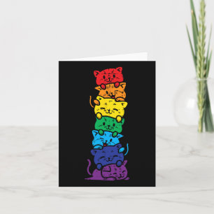Cat Stack Rainbow Gay Pride Cute Lgbt Animal Pet L Card