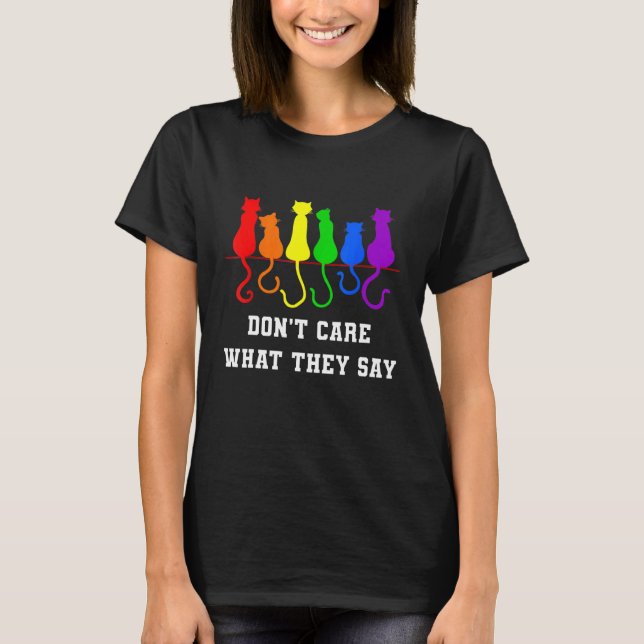 Cat Stack Rainbow Gay Pride  Lgbt Animal Pet  2 T-Shirt (Front)