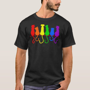 Cat Stack Rainbow Gay Pride  Lgbt Animal Pet T-Shirt