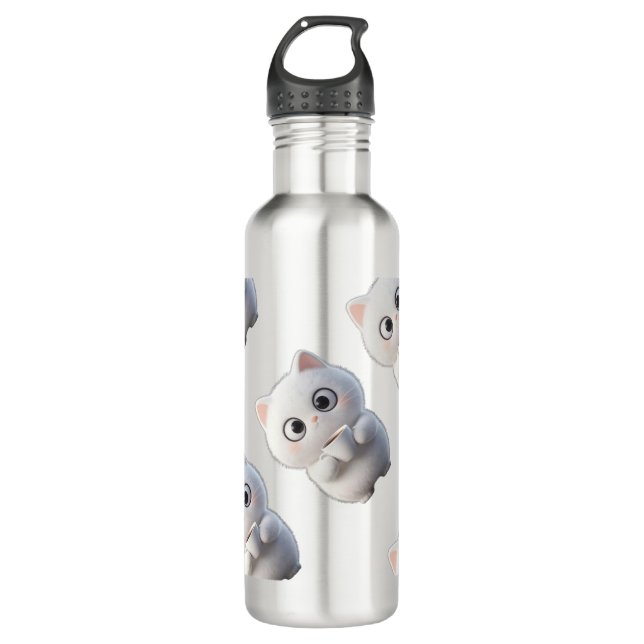Cat stainless steel water bottle (Front)
