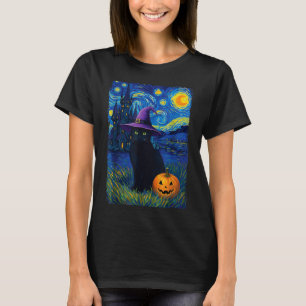 Cat Starry Night Halloween T-Shirt