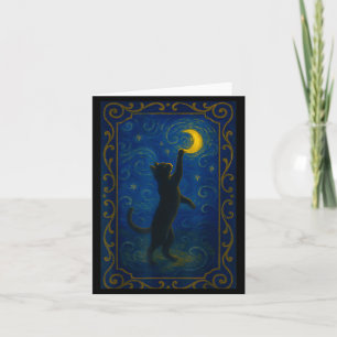Cat Starry Night Van Gogh Cat Funny Cat Lover Mom  Card