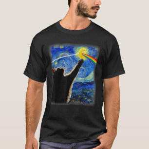 Cat Starry Night Van Gogh Cat Gifts Cat Lover Cat T-Shirt