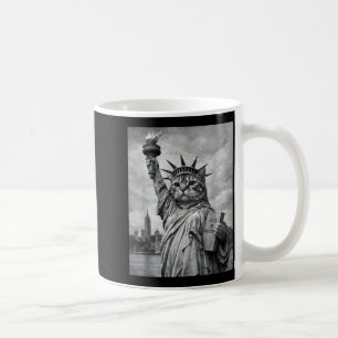 Cat Statue Liberty Funny Freedom Cat White Black Coffee Mug