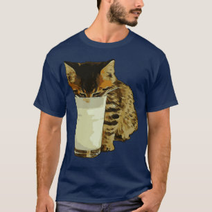Cat Stealing Milk From A Glass T-Shirt