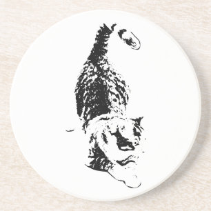 Cat Steps Through Fall Shadows Coaster