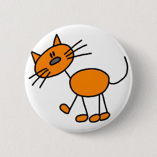 Cat Stick Figure Button