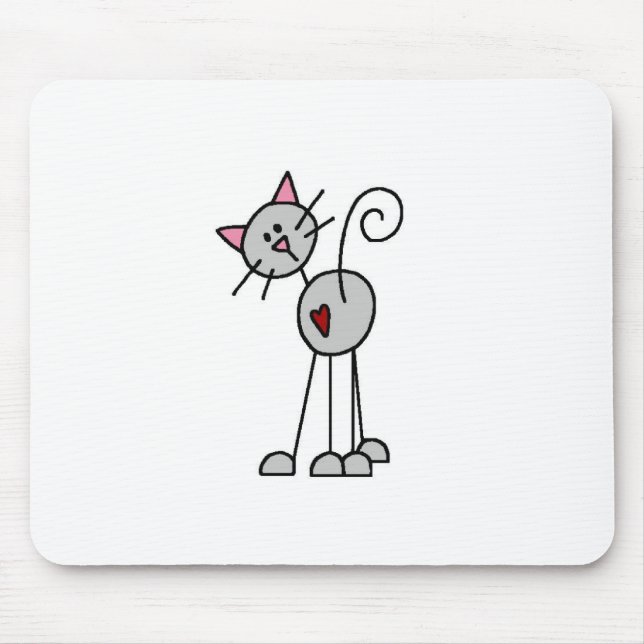 Cat Stick Figure Mousepad (Front)