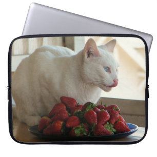 Cat & Strawberries Laptop Sleeve! Sleeve