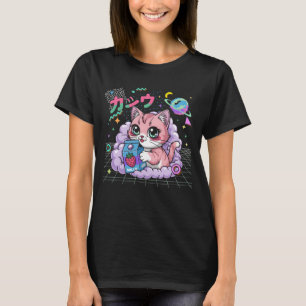 Cat Strawberry Milk Kawaii Anime 90s Japanese Cat T-Shirt
