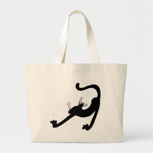 Cat Stretch Silhouette Large Tote Bag
