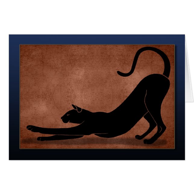 Cat Stretching - Blue (Front Horizontal)