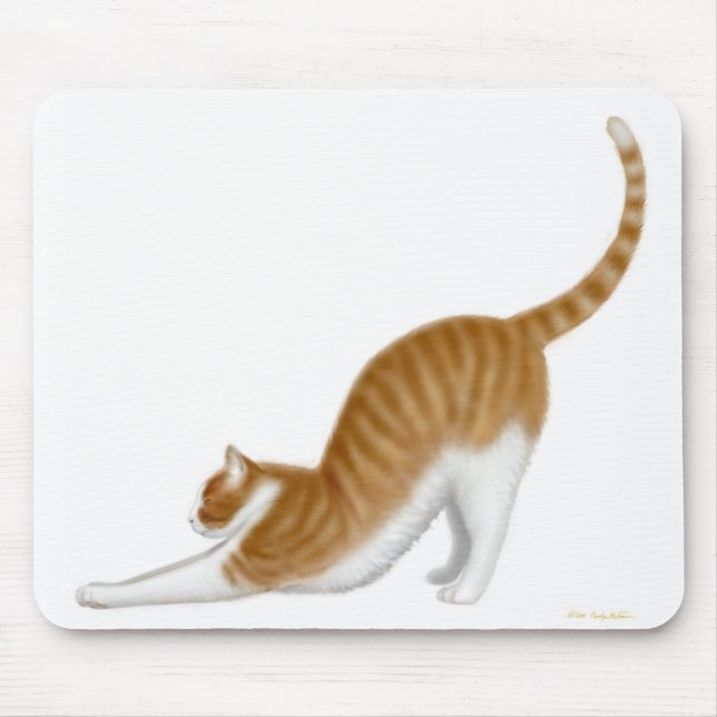 Cat Stretching Mousepad (Front)