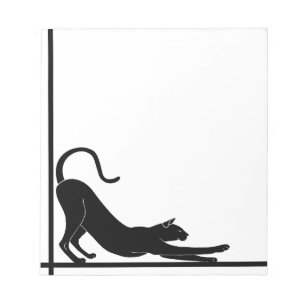 cat stretching notepad