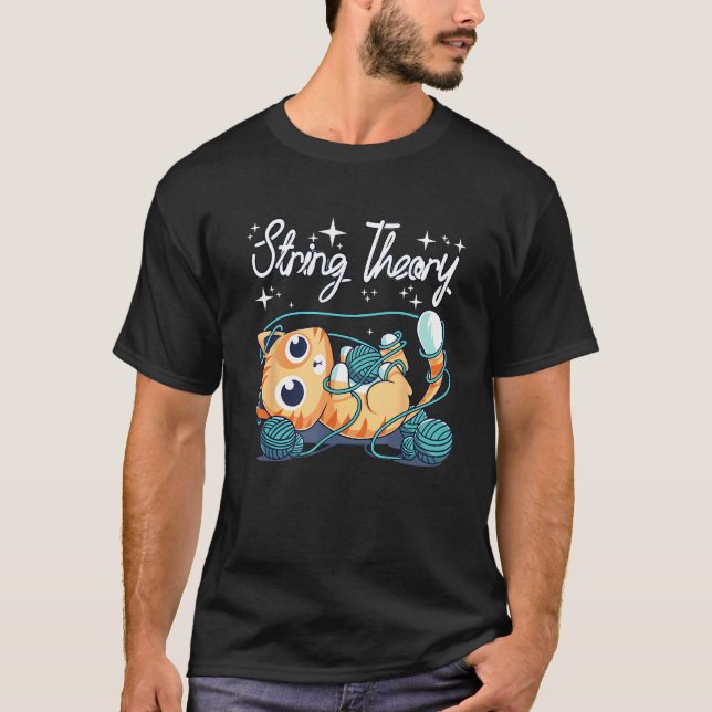 Cat String Theory Knitting T-Shirt (Front)