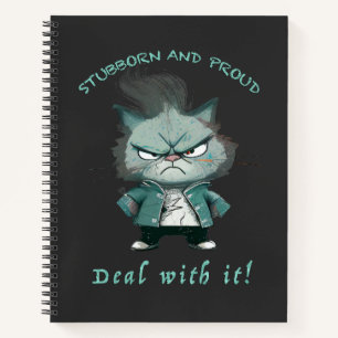 Cat Stubborn Deal With It Cute Adorable Funny Notebook