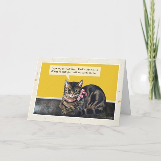 Cat "Stupid Illness" Card (Front)