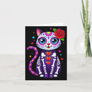Cat Sugar Skull Cute Cat For Cat Lover Cat-m Card