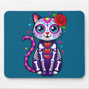 Cat Sugar Skull Cute Cat For Cat Lover Cat-m  Mouse Pad