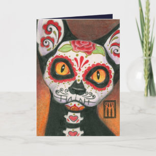 Cat Sugar Skull Holiday Card