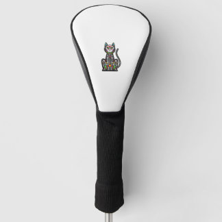 Cat Sugar Skull Mexico Calavera Dia De Los Muertos Golf Head Cover