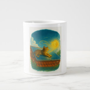 Cat, Sun, Solar Panel Large Coffee Mug