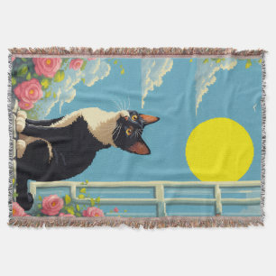 Cat & Sun Throw Blanket