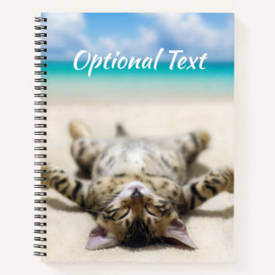 Cat Sunbathing at the Beach Notebook
