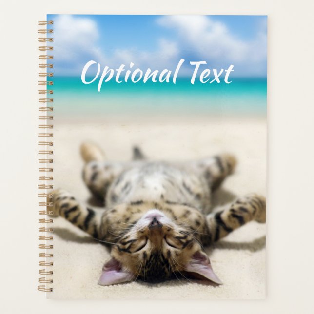 Cat Sunbathing at the Beach   Planner (Front)
