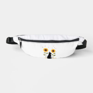 Cat Sunflower Christmas Tree Sun Flower Cat Lover Bum Bags