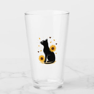 Cat Sunflower Christmas Tree Sun Flower Cat Lover  Glass