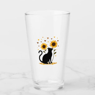 Cat Sunflower Christmas Tree Sun Flower Cat Lover  Glass