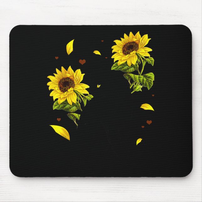 Cat Sunflower Christmas Tree Sun Flower Cat Lover  Mouse Pad (Front)