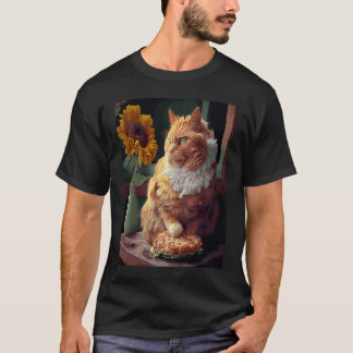 Cat Sunflower Fried Chicken T-Shirt
