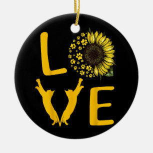 Cat Sunflower Gifts For Cat Lovers, Cat Mum Ceramic Ornament