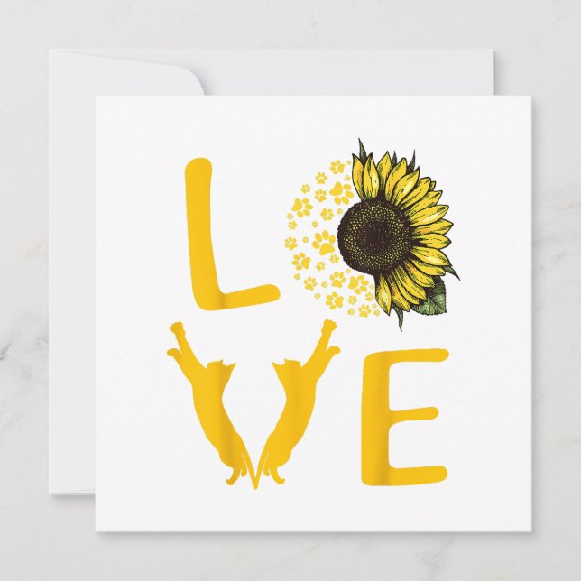 Cat Sunflower Gifts For Cat Lovers Cat Mum Thank You Card (Front)