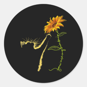 Cat Sunflower Gifts For Cat Lovers Classic Round Sticker