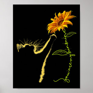 Cat Sunflower Gifts For Cat Lovers  Poster