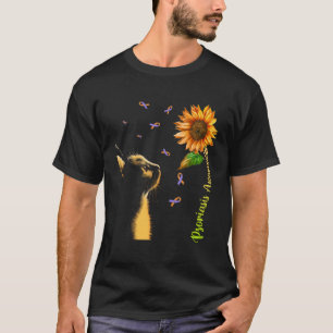Cat Sunflower Psoriasis Awareness T-Shirt
